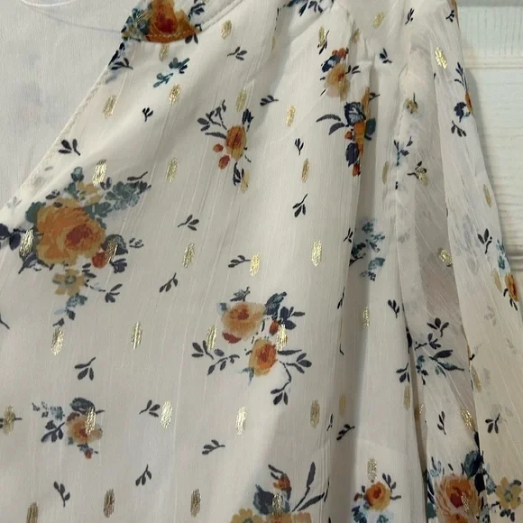 NWT Sara Michelle Floral Chiffon Fully Lined Top - Picture 3 of 8
